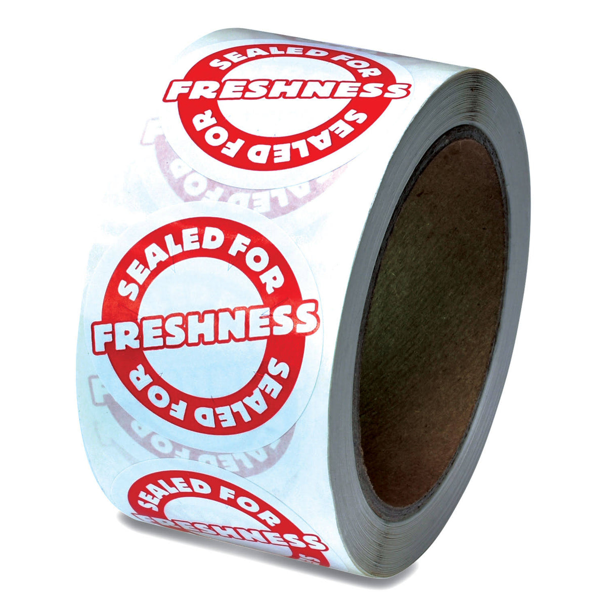 Tamper Seal Label, 2x22 Dia, Red/White, 500/Roll E303810