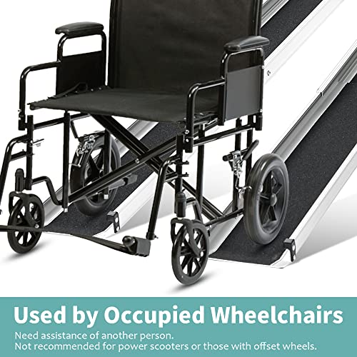 6FT Telescoping Aluminum Wheelchair Ramp with Storage Bag 600lbs Capacity (2 Pack) E696