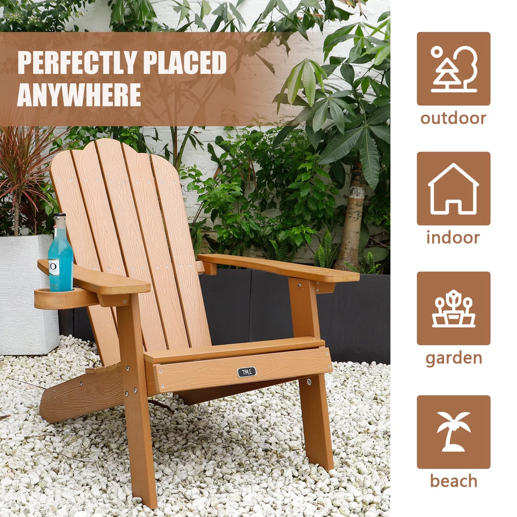 Brown Adirondack Chair with Cup Holder Z924