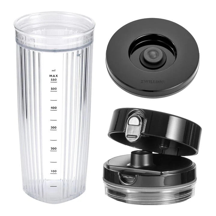 Personal Blender Jar with Drinking and Vacuum Lid in Black D88464