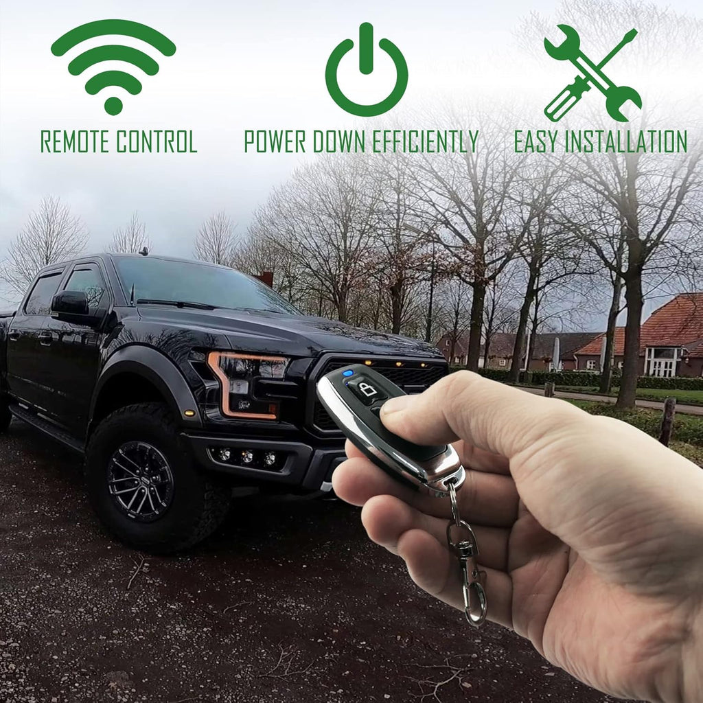 12V Battery Disconnect Switch with LED Digital Voltmeter Display Dual Wireless Control M594