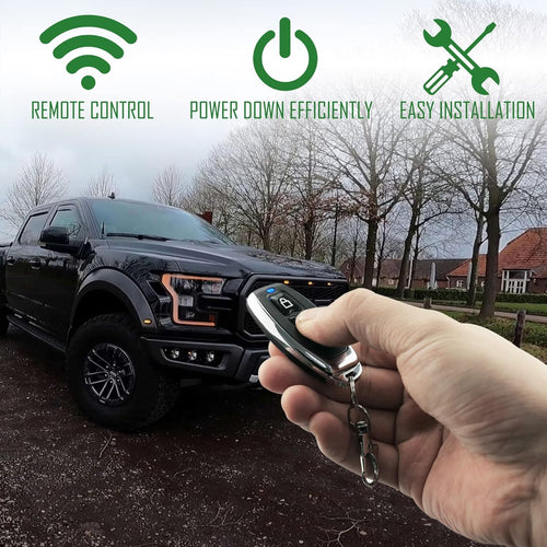 12V Battery Disconnect Switch with LED Digital Voltmeter Display Dual Wireless Control M594