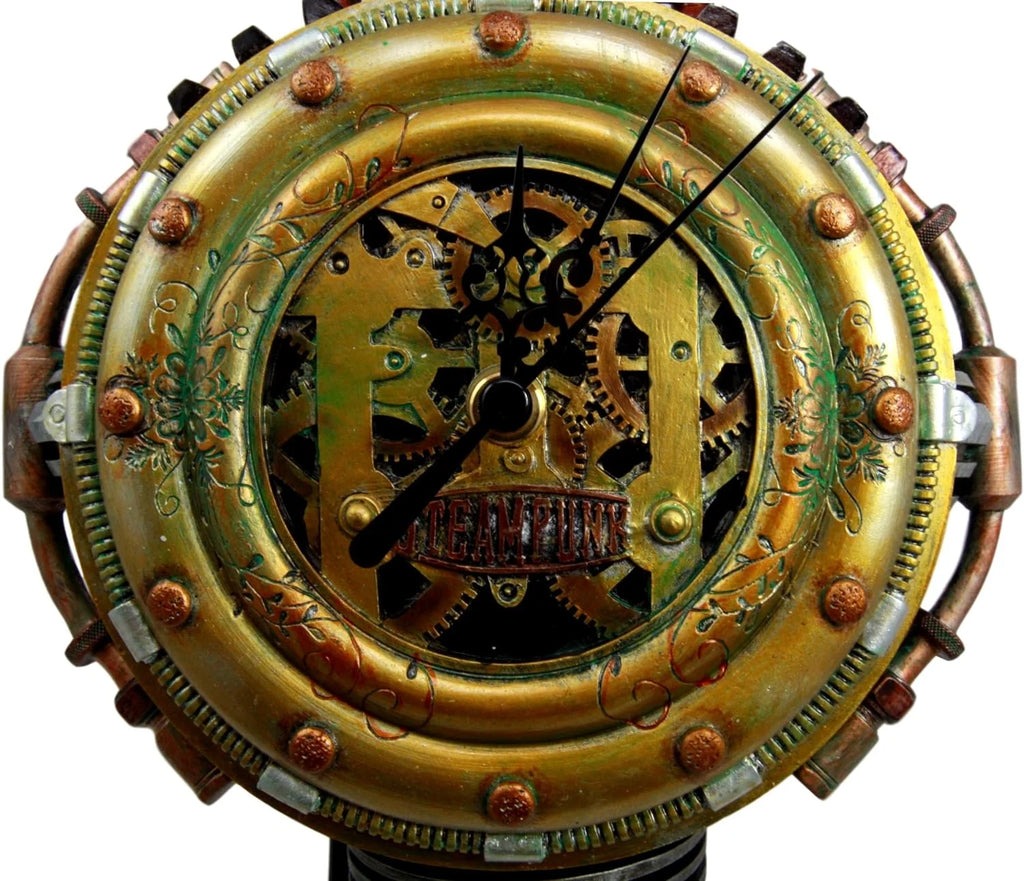 Steampunk Decorative Wall Clock Figurine 11" H I300