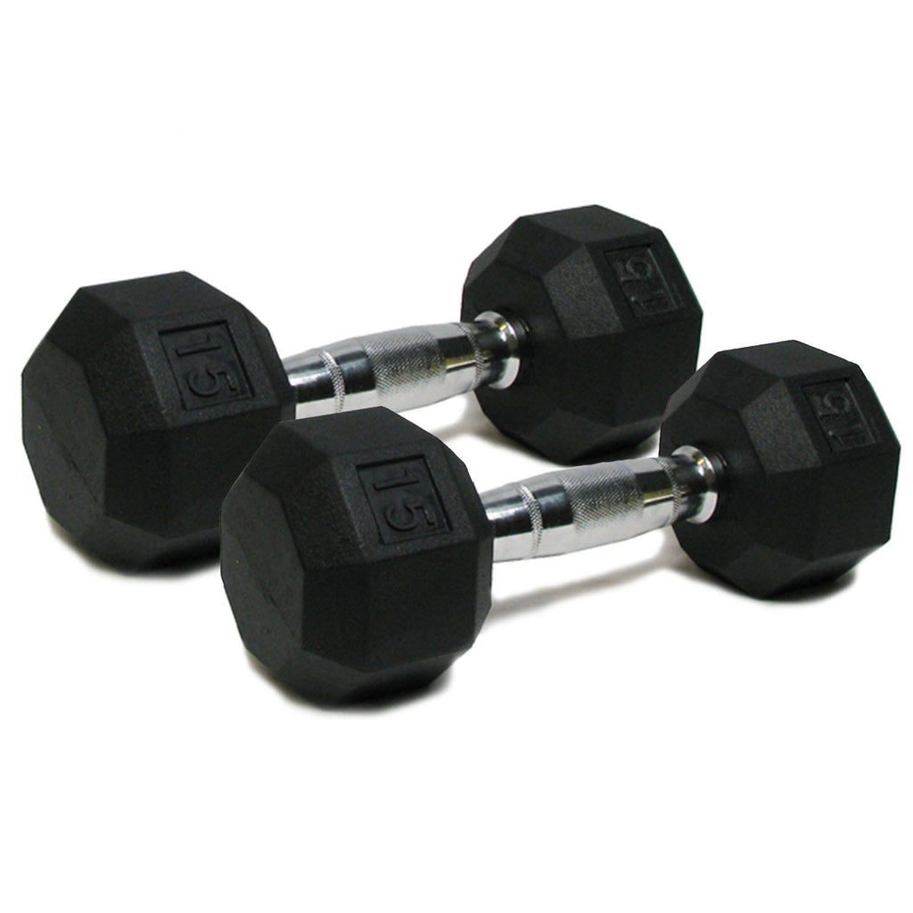 15-Pound Rubber Dumbbells (Pair) B2979