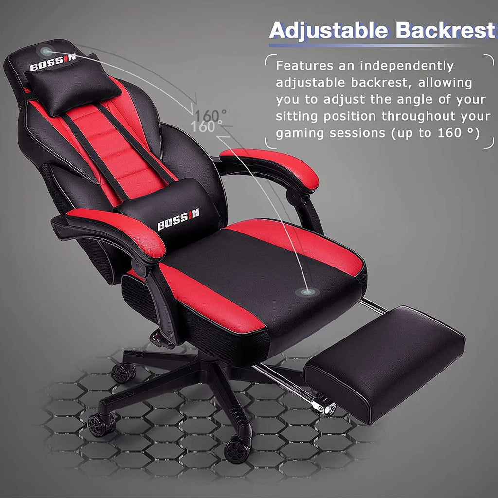 Gaming Chair with Footrest and Massage G164087