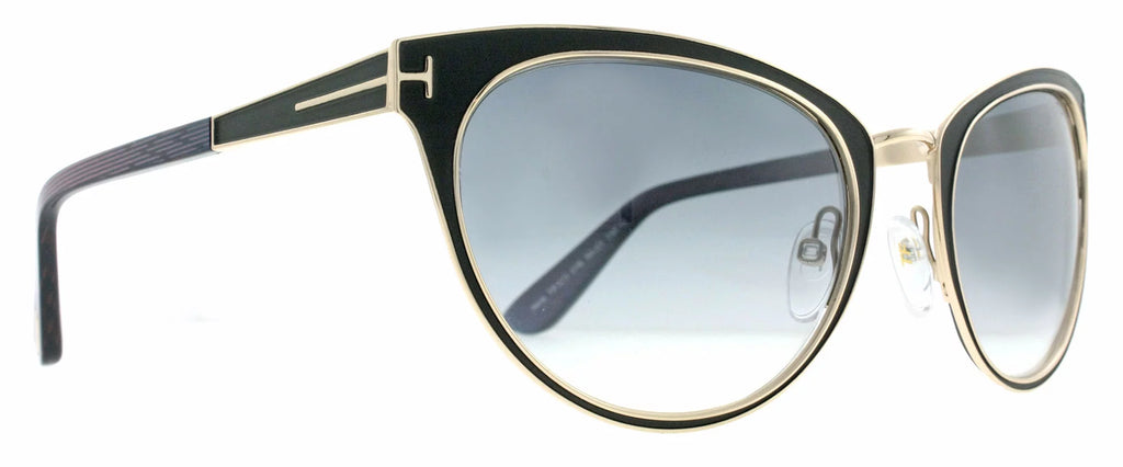 Matte Black Purple Gold Cat Eye Womens Sunglasses N2384
