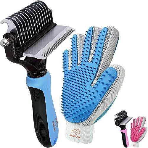 Dog and Cat Deshedding Brush and Shedding Glove A553