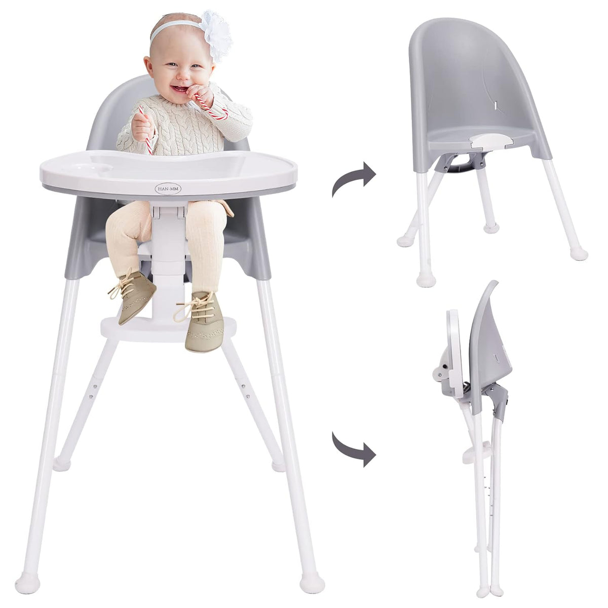 High Chair Folding with Detachable Double Tray W776