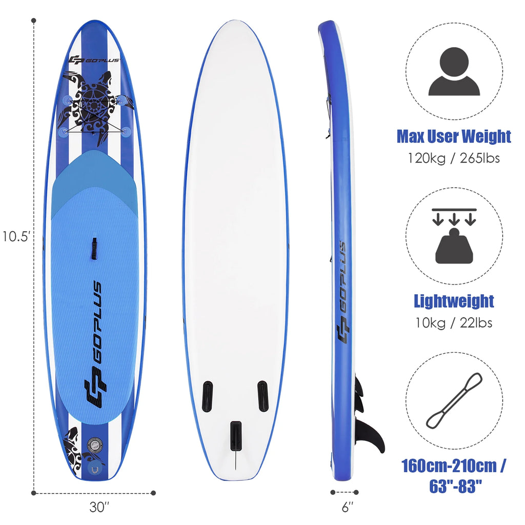 10.5' Inflatable Stand Up Paddle Board with Carry Bag W87022