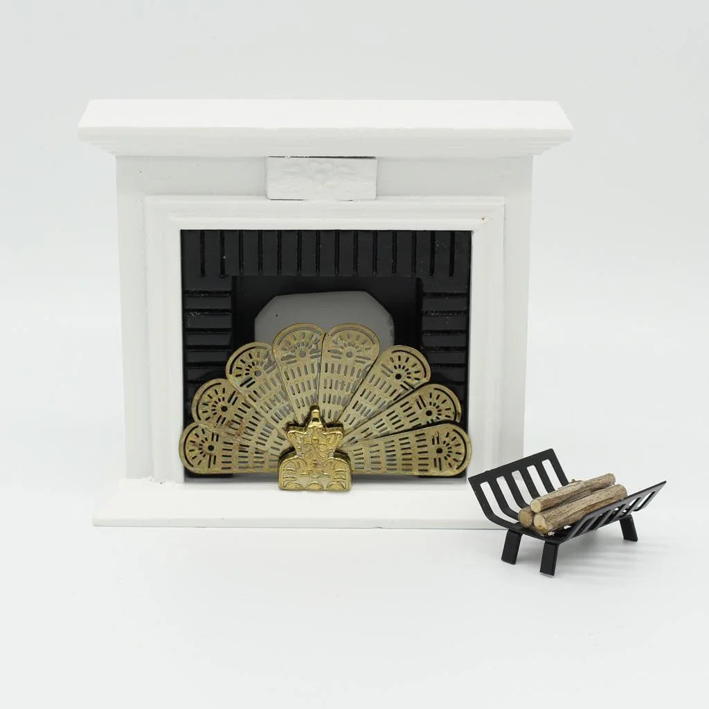 Miniature Metal Fireplace Fan For 1/12 Scale Dollhouse Accessory R365635