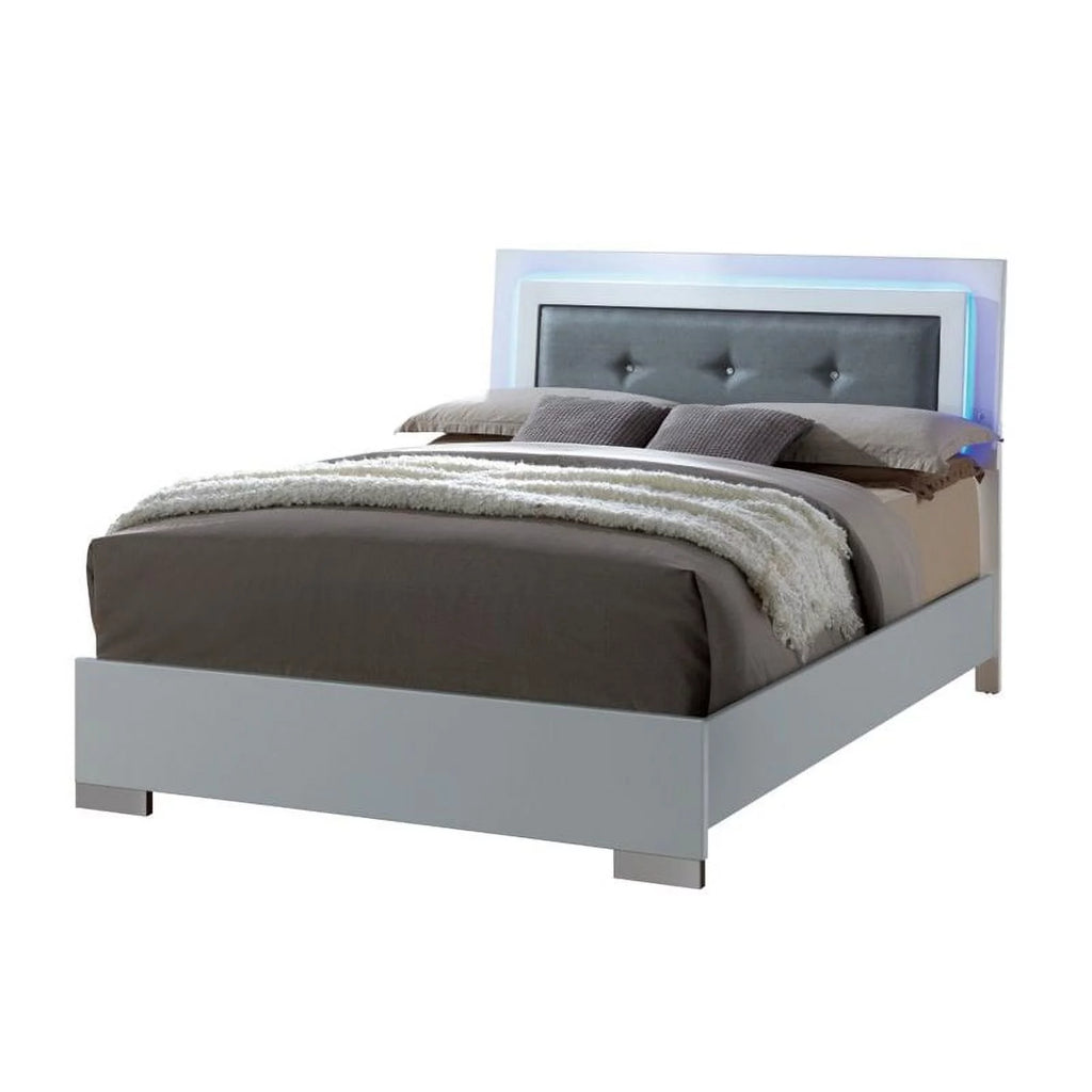 Glossy White Wood Bedroom Set King J28994