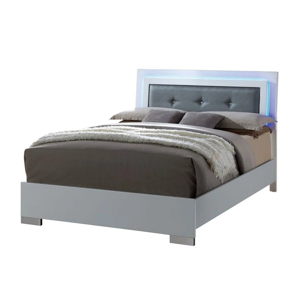 Glossy White Wood Bedroom Set King J28994