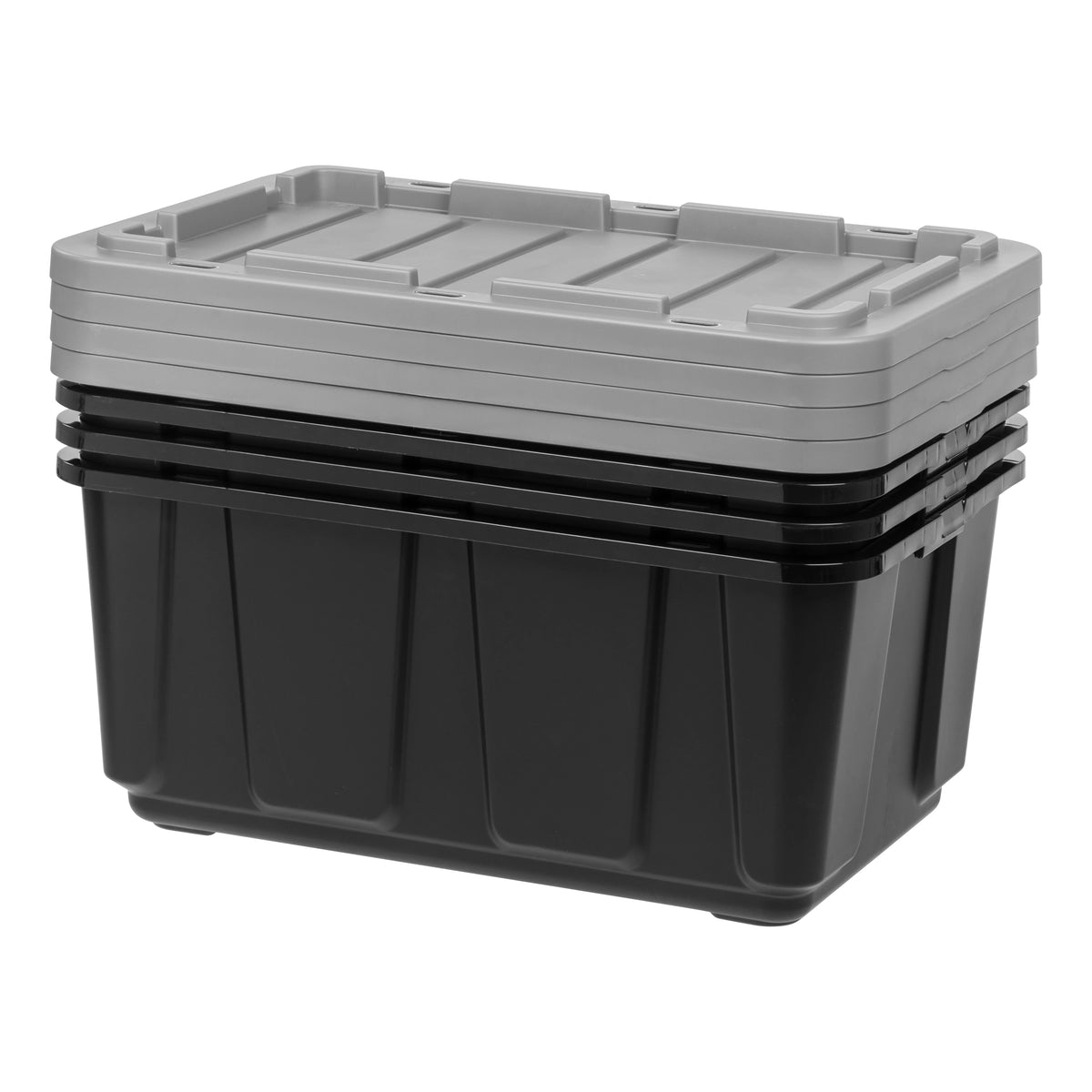 27Gal 4 Pack Stackable Plastic Storage Bin with Lid N518