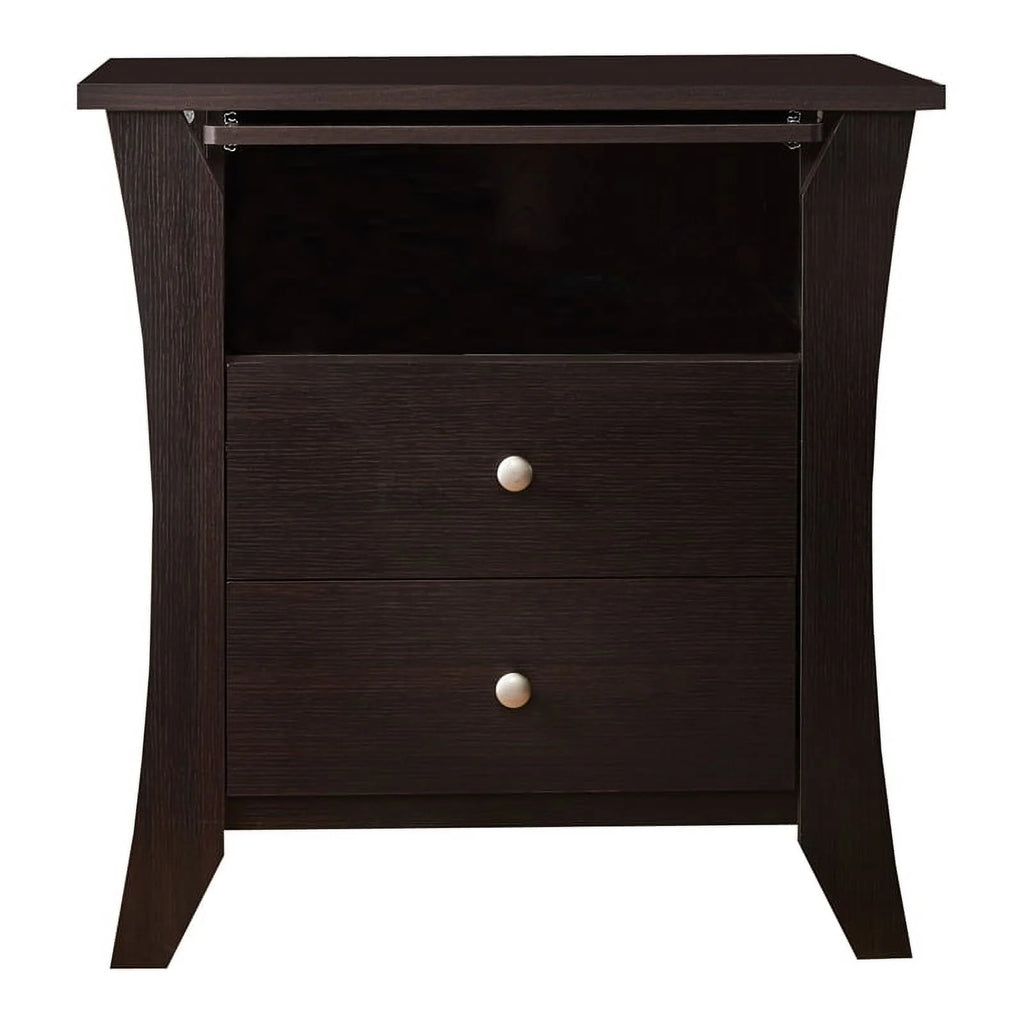Wood 2-Drawer End Table with Tray in Espresso A162725