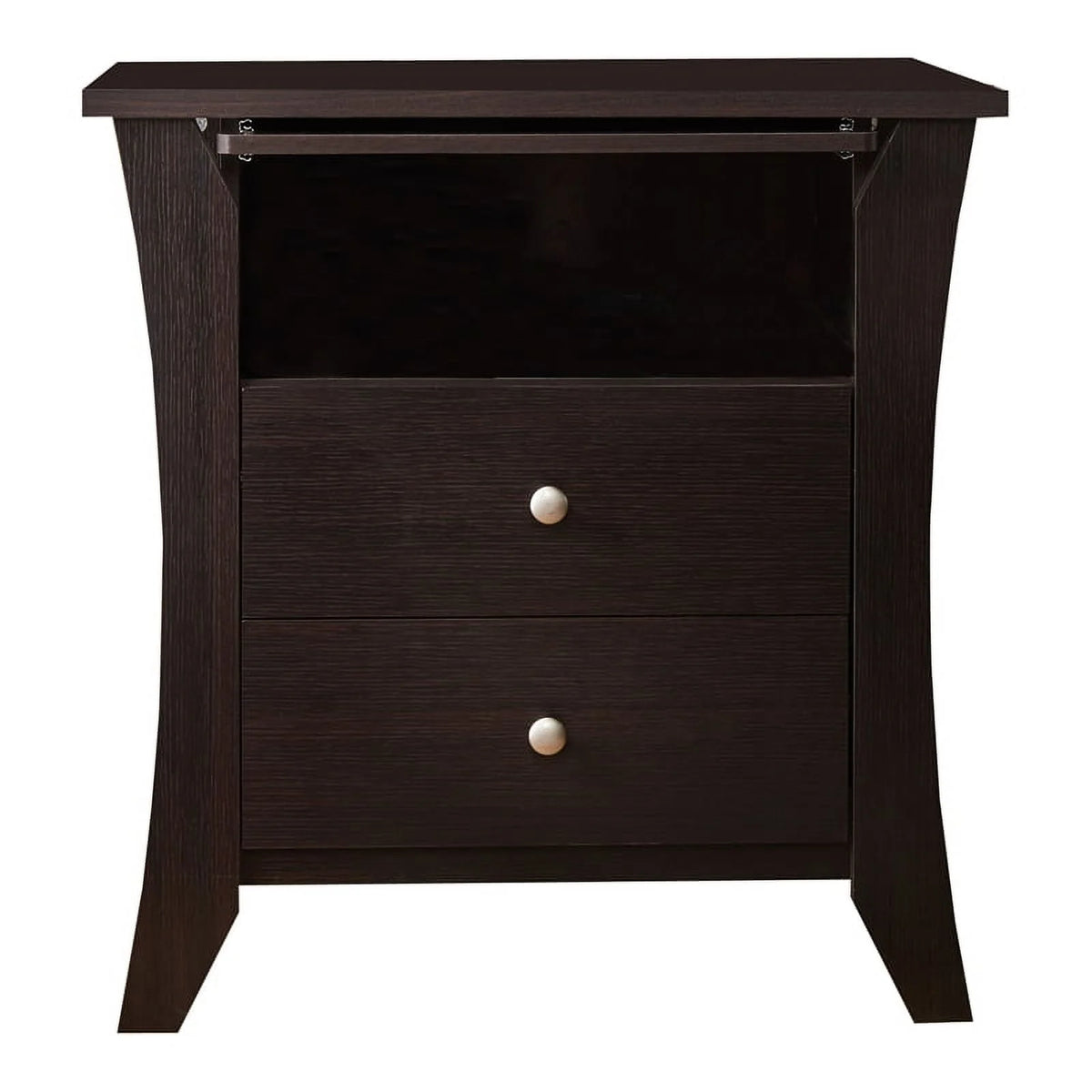 Wood 2-Drawer End Table with Tray in Espresso A162725