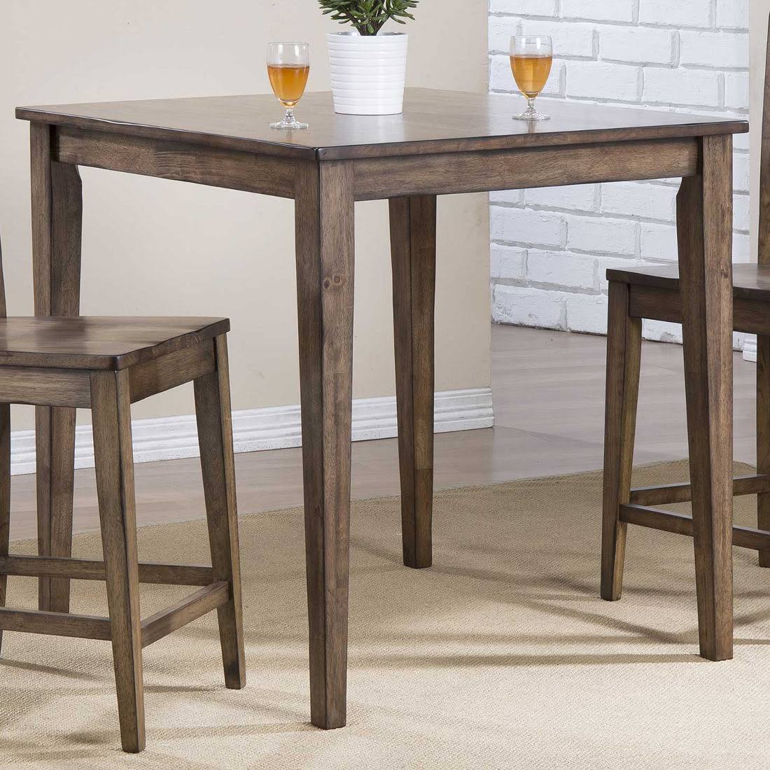 Rustic Brown Square Tall Dining Table Y2759