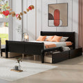 Queen Size Wood Platform Bed with 4 Drawers Y5346