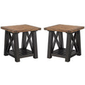 Black Solid Wood End Table Set of 2 W213