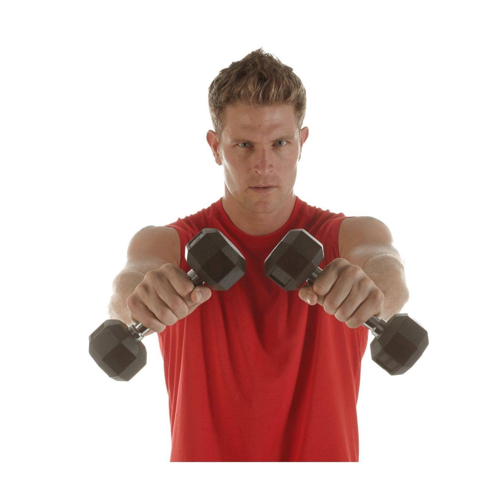 15-Pound Rubber Dumbbells (Pair) B2979