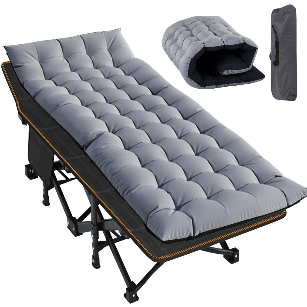 78" Oversized Folding Cot with Mattress and Carry Bag V28113