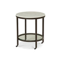 White Marble Round End Table Z295161