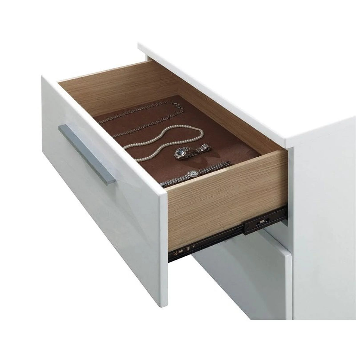 Glossy White Wood Bedroom Set King J28994