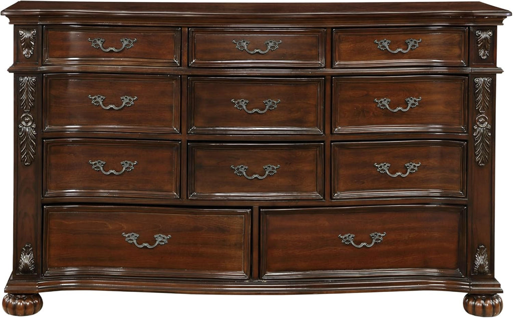 11 Drawers Cherry Finish Wood Dresser K7847