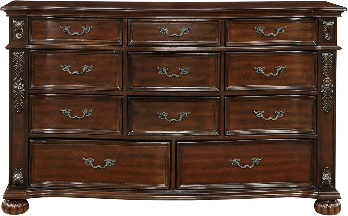 11 Drawers Cherry Finish Wood Dresser K7847
