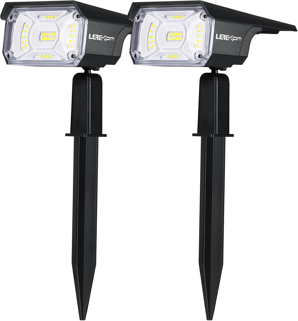 Solar Spot Lights Outdoor, IP65 Waterproof 40 LEDs, USB & Solar Powered, 2 Pack B437421