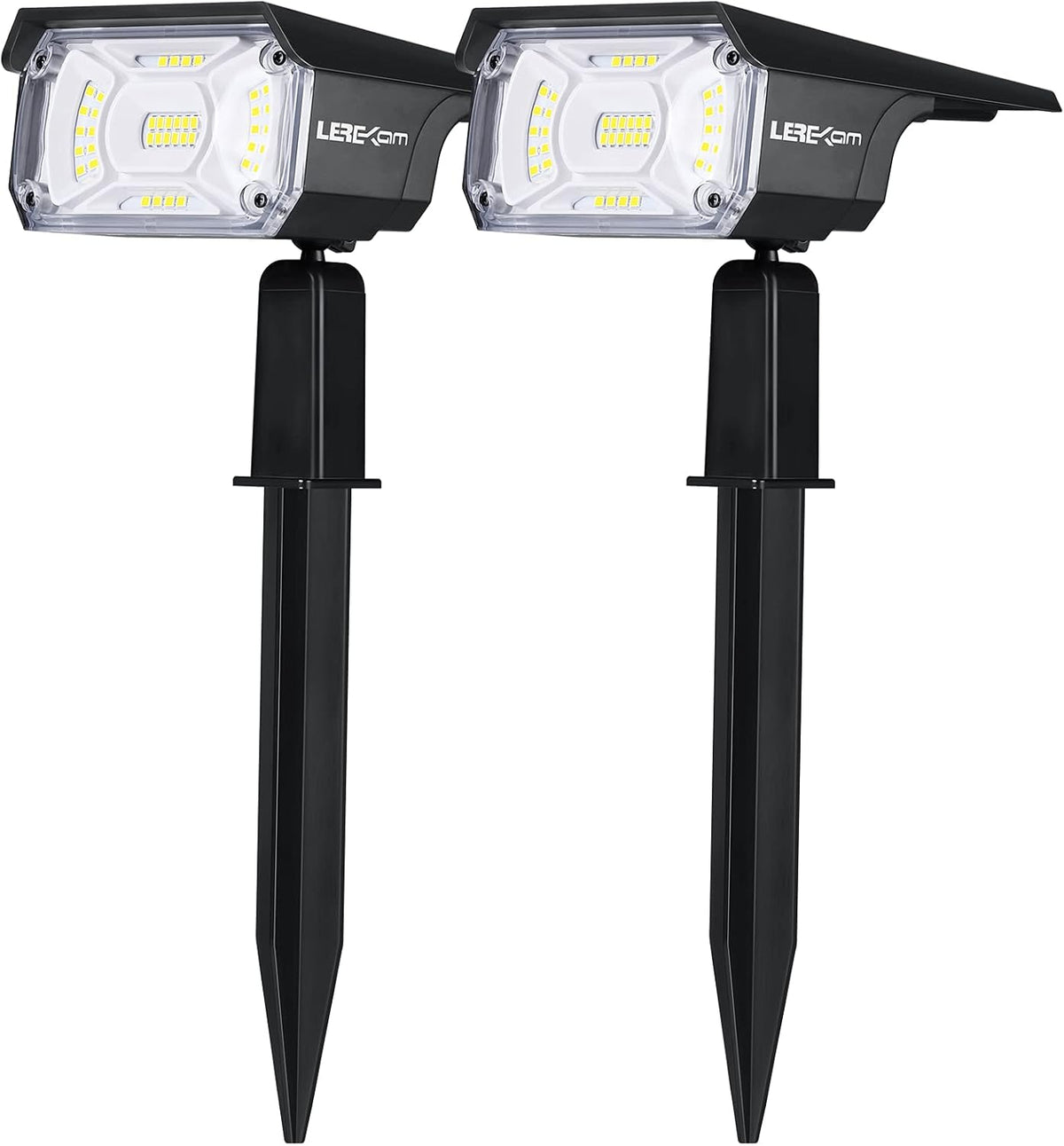 Solar Spot Lights Outdoor, IP65 Waterproof 40 LEDs, USB & Solar Powered, 2 Pack B437421