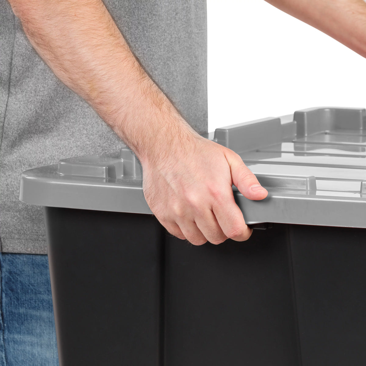 27Gal 4 Pack Stackable Plastic Storage Bin with Lid N518