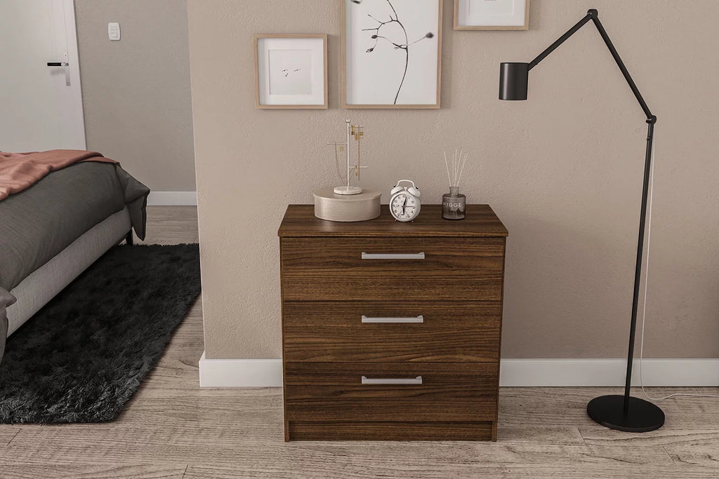 White 3 Drawer Wood Dresser P81401
