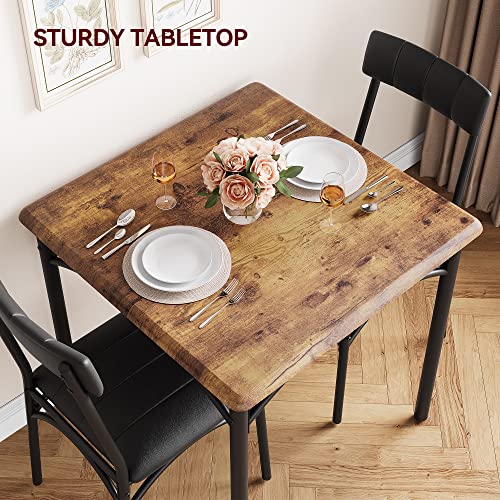 Rustic Brown 3 Piece Dining Table Set H9621