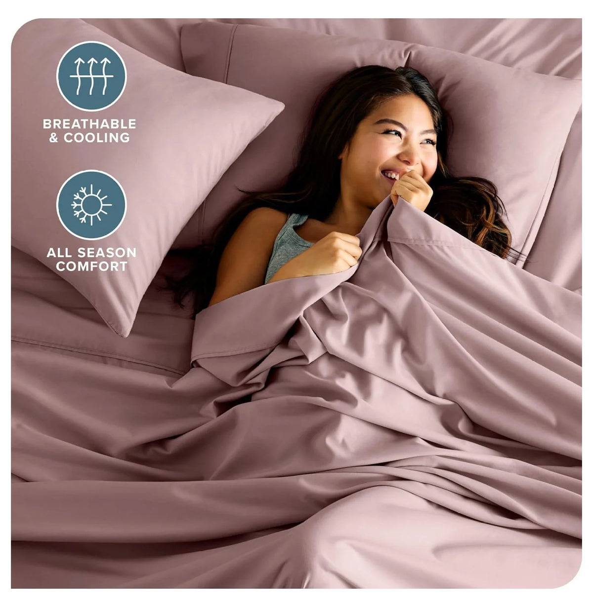 Split Head Flex King 4 Piece Microfiber Bed Sheet Set W96487