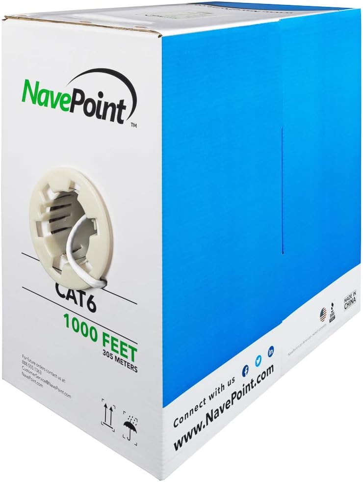 Cat6 1000ft Grey Solid Bulk Ethernet Cable D450024