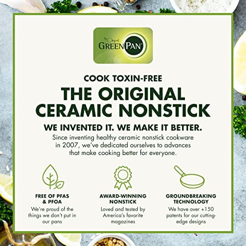GreenPan Venice Pro Tri-Ply Stainless Steel Healthy Ceramic Nonstick 10" and 12" Frying Pan Skillet Set T78465