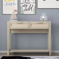 39.4" Rattan Console Table with 2 Drawers Wood Narrow F504