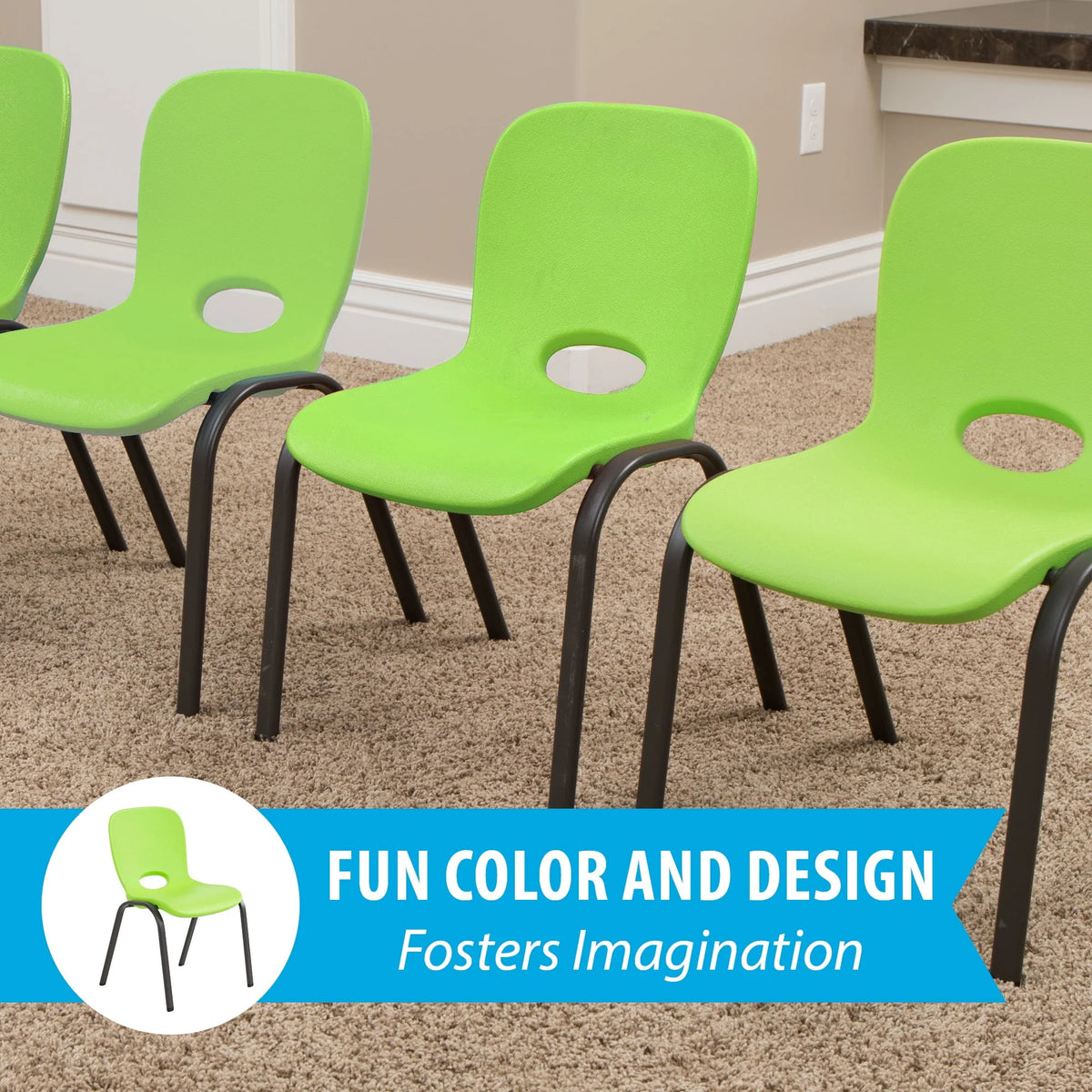 Lime Green Stacking Chairs 4 Pack V5217
