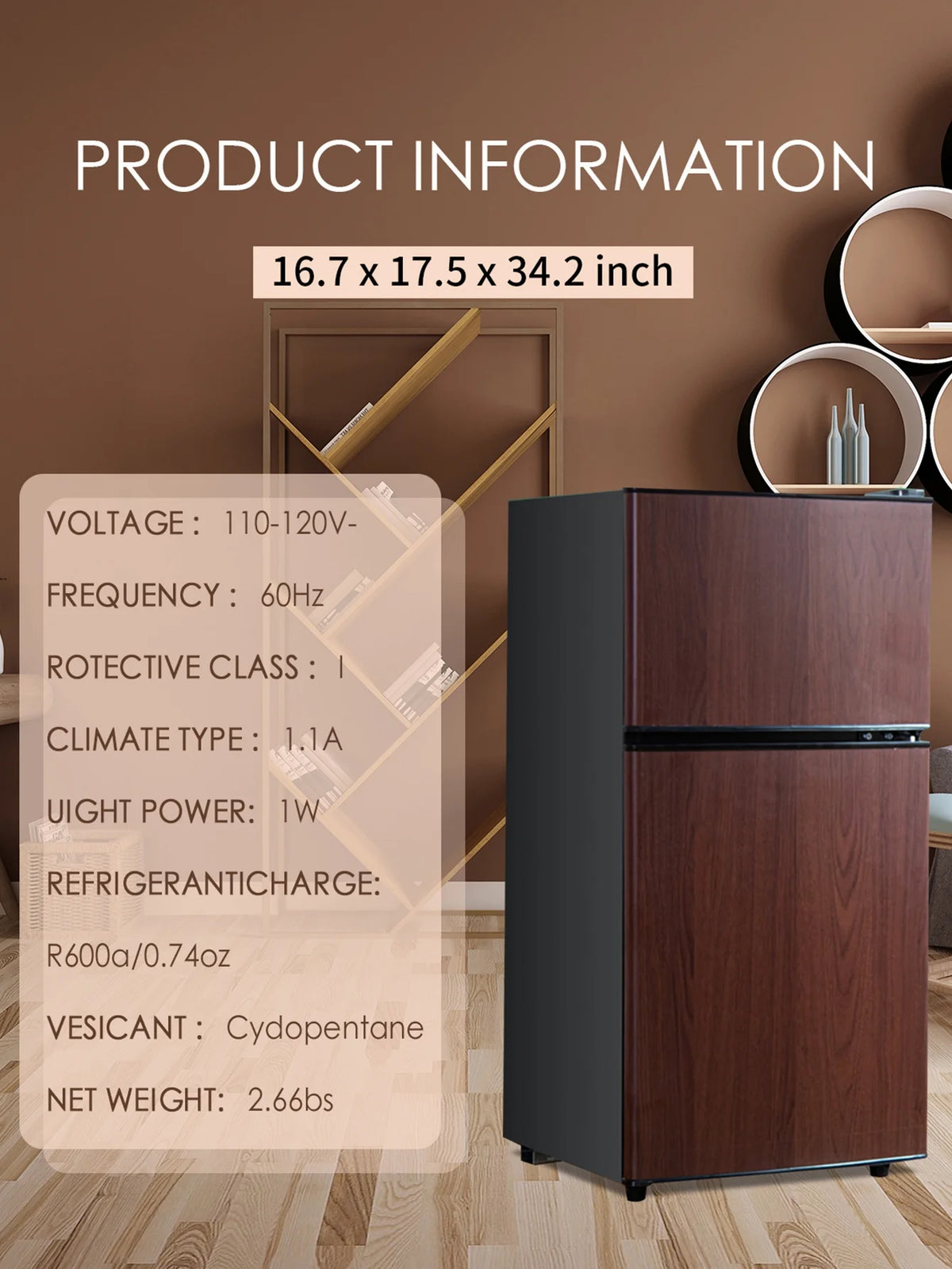 3.5 Cu.ft Mini Fridge with Freezer P588