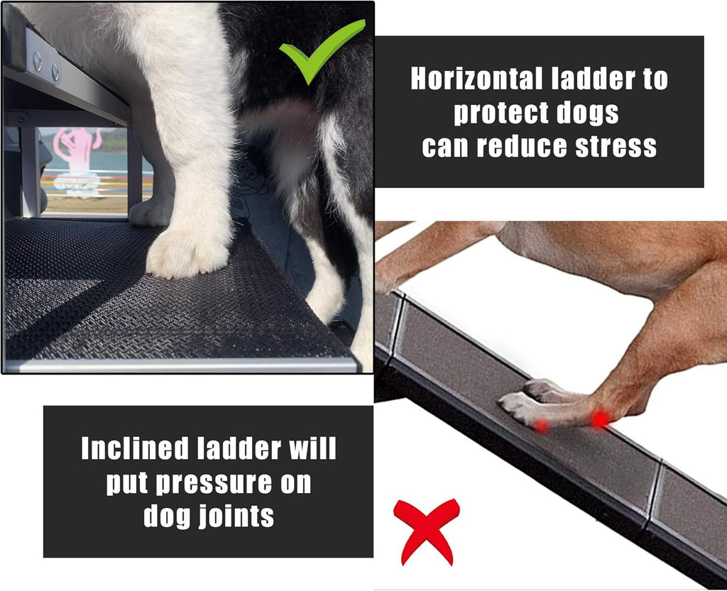 Lightweight Aluminum Foldable Dog Steps with Nonslip Surface B78368