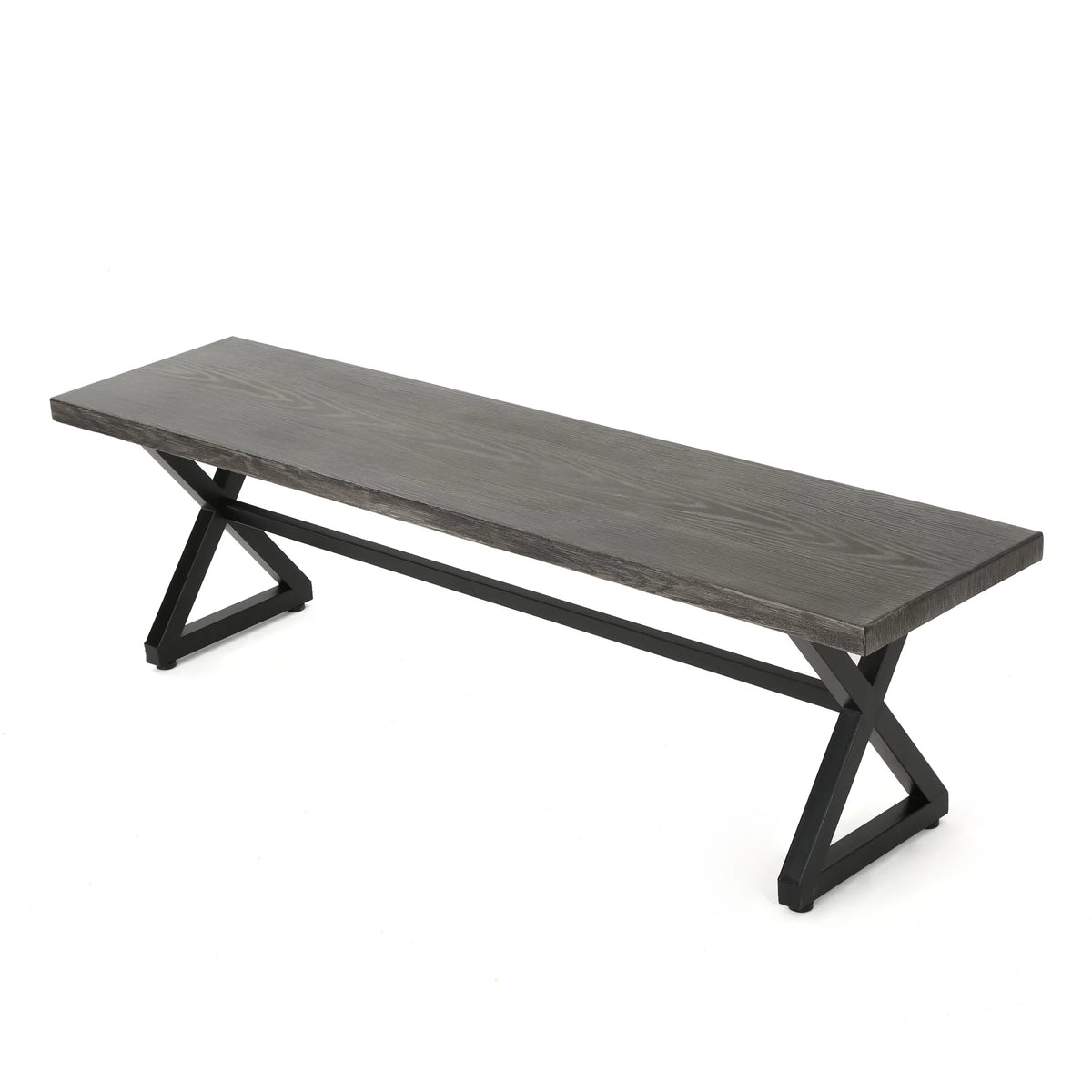 Gray Outdoor Aluminum Dining Bench W791516
