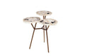 Bronze Petrified Stone 3 Tier Accent Table with Gold Base X5863