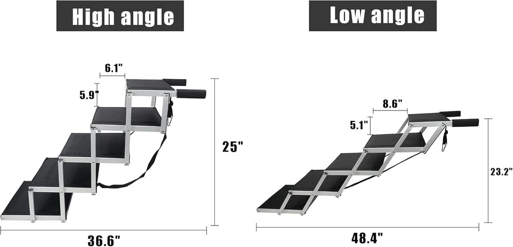 Lightweight Aluminum Foldable Dog Steps with Nonslip Surface B78368
