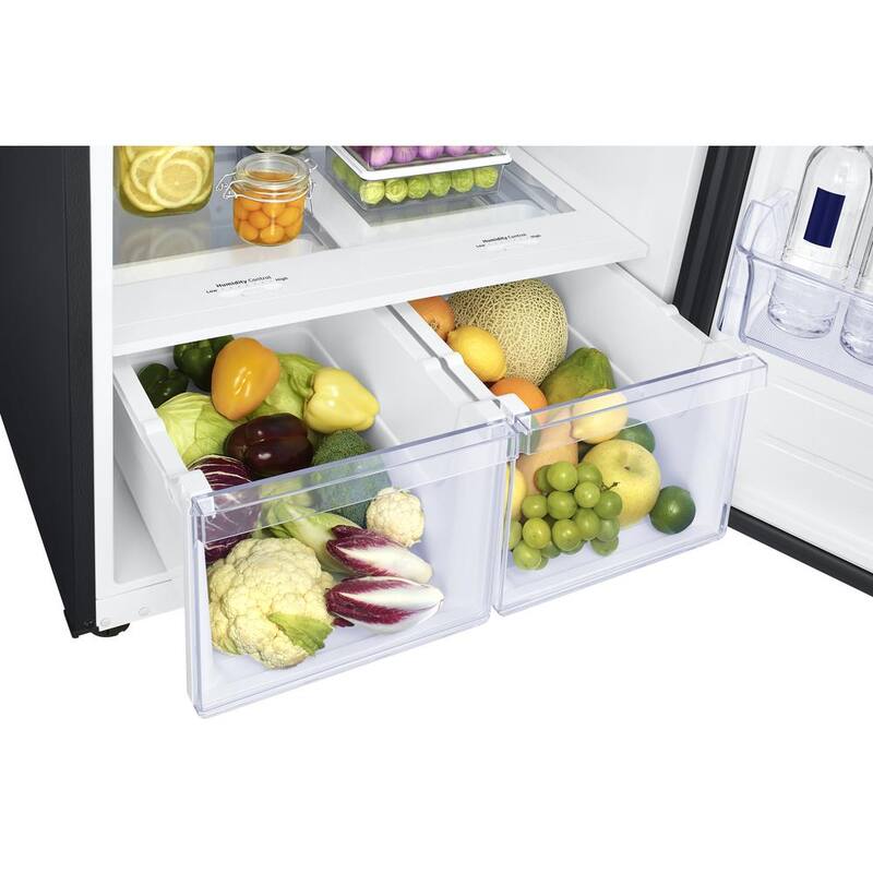 29 in. 17.6 cu. ft. Top Freezer Refrigerator with Ice Maker in Black Stainless Steel A5971