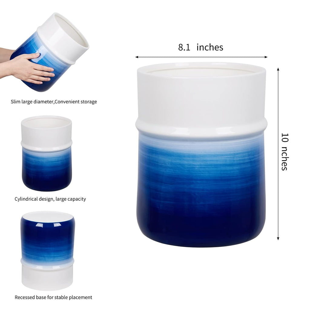 Round Small Navy Blue Trash Can H590005