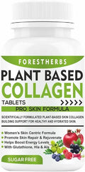 Collagen Supplements with Biotin, Hyaluronic Acid, Vitamin C, D3, E, Glutathione, Green Tea, Spirulina - 60 Tablets E38736