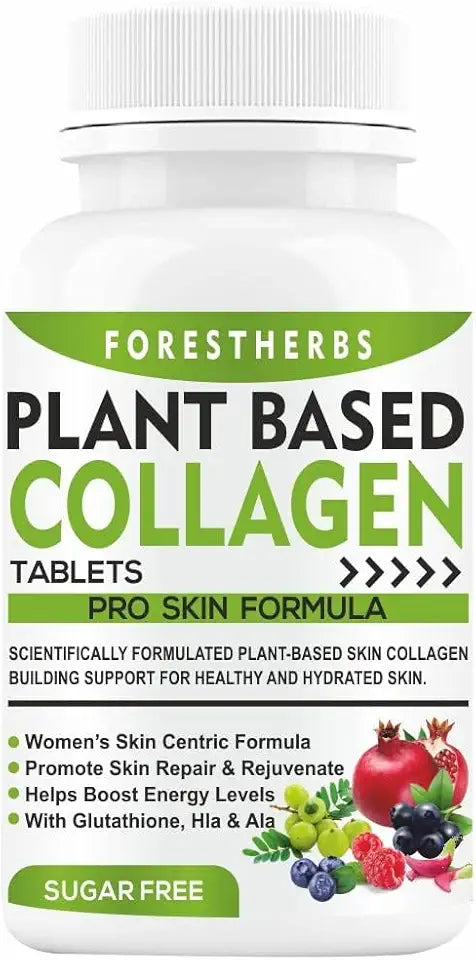 Collagen Supplements with Biotin, Hyaluronic Acid, Vitamin C, D3, E, Glutathione, Green Tea, Spirulina - 60 Tablets E38736