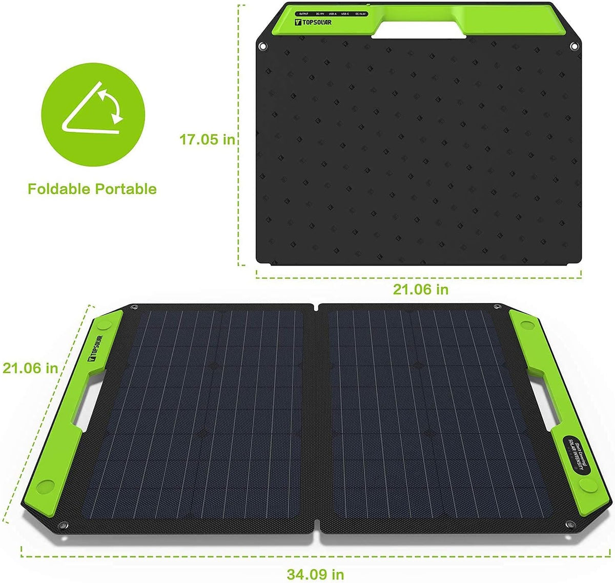 60W Foldable Portable Solar Panel Charger Kit with Dual USB Ports Y63171