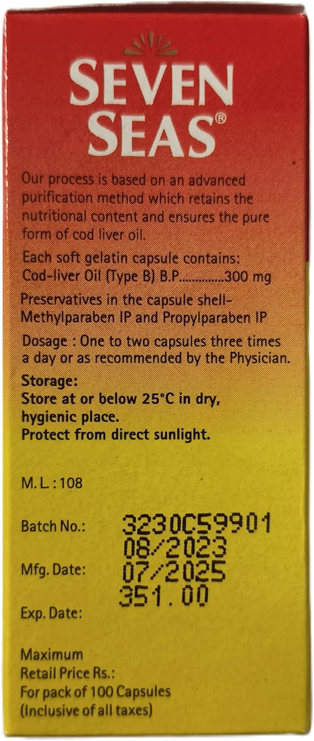 Cod Liver Oil, 300 Capsules U682
