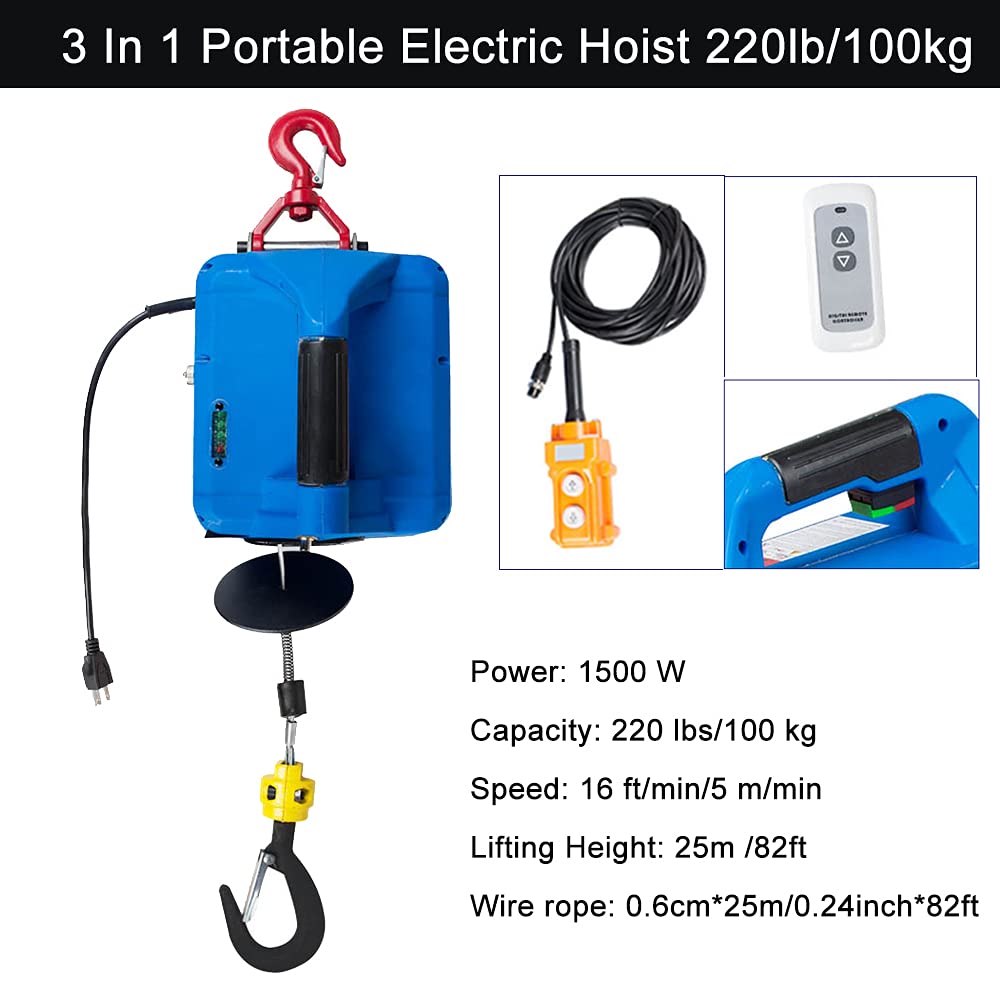 110Volt 1500W Portable Electric Hoist T55140